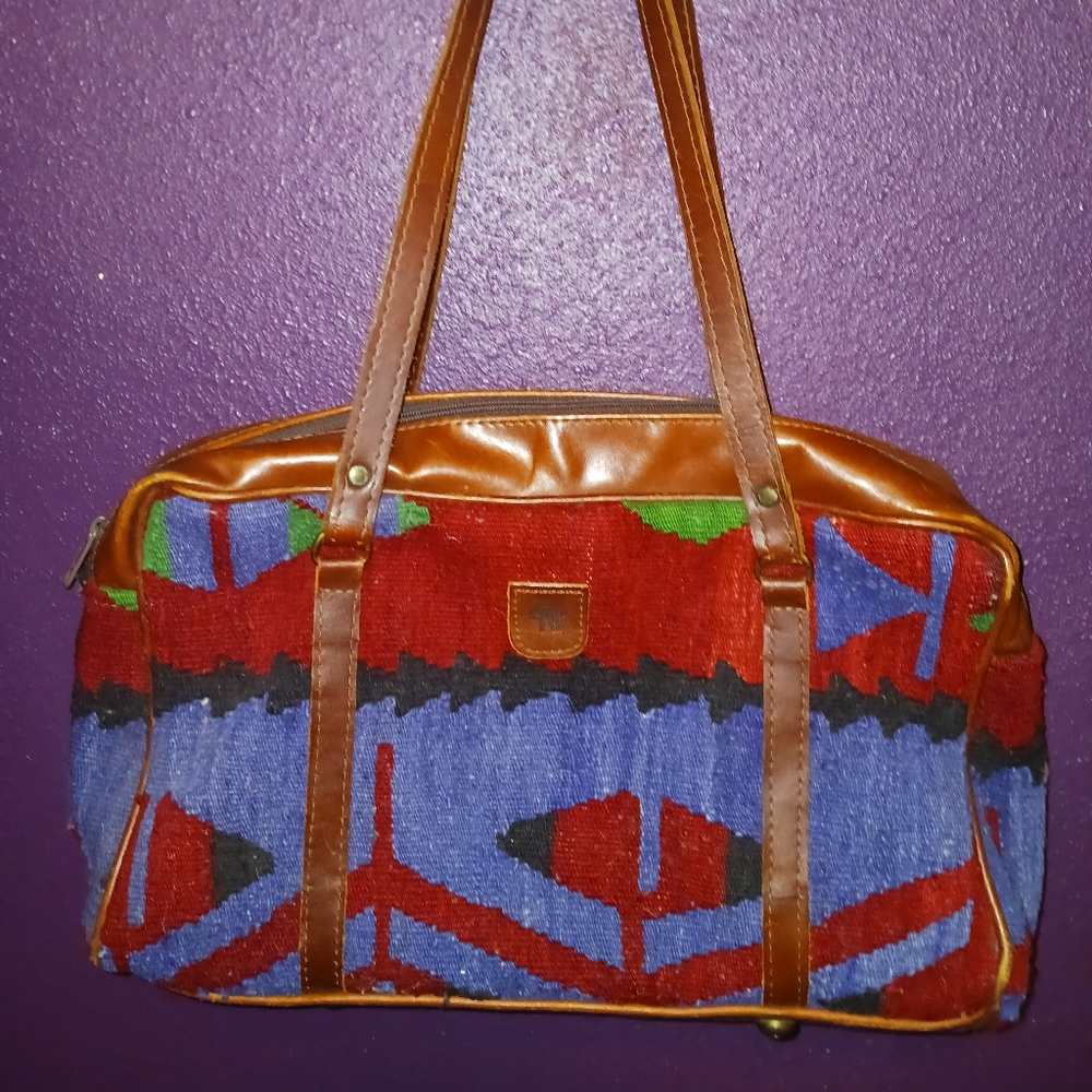 Vintage Elephant Walk Dallas Kilim Carpet Bag